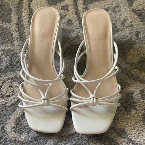 Nine West White High Heel Sandals - Picture 1 of 3